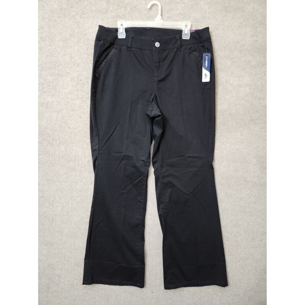 Lane Bryant Bootcut Chino Pants Womens 16 Black Stretch NEW